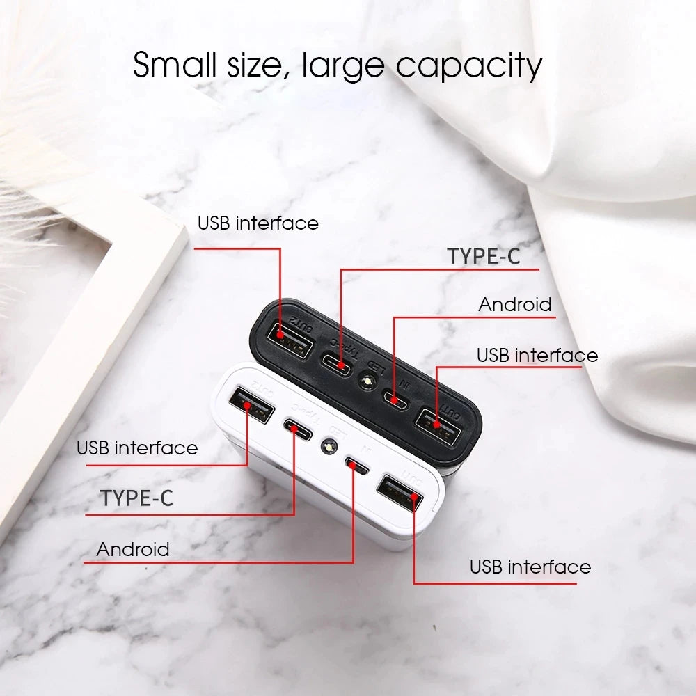 4x18650 DIY Power Bank Case 15000mAh Fast Charging Shell