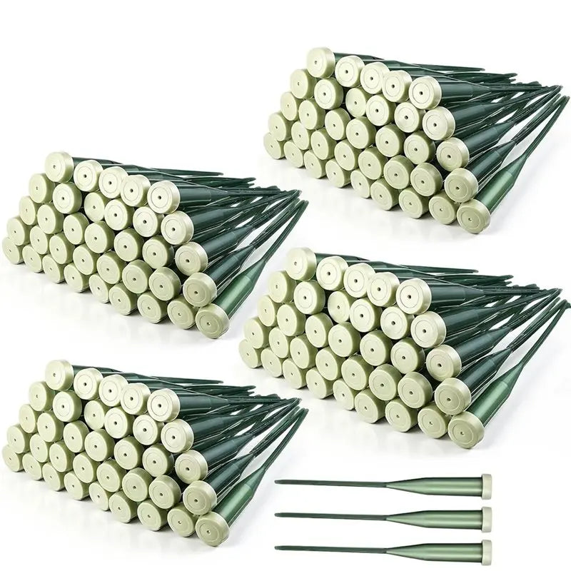 150 Green Floral Water Tubes 6 Inch with Rubber Caps