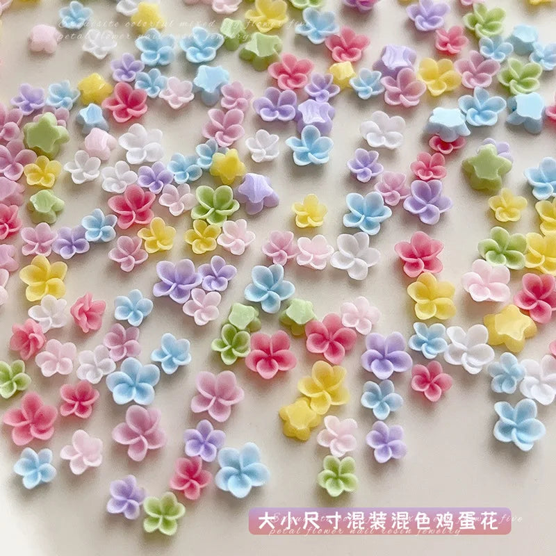 50PCS Resin Flower Nail Charms – Frangipani Lily Camellia Art