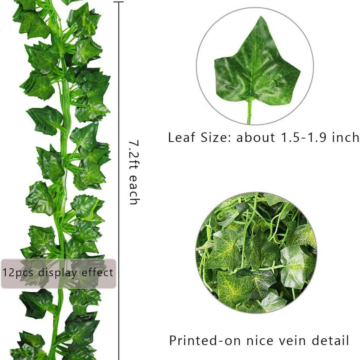 24-Strand Artificial Ivy Garland 86 FT Fake Vine Wedding Decor