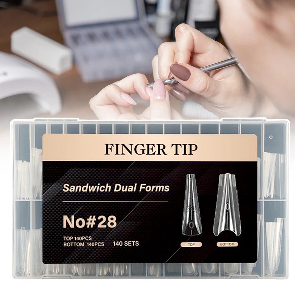Sandwich Nail Dual Forms – Multi-Size Acrylic Molds for Extensions