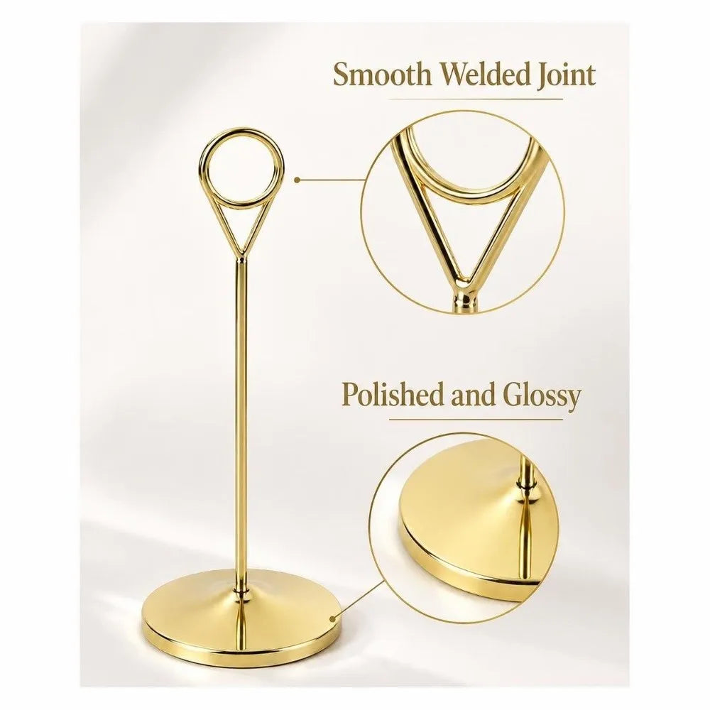 Gold Metal Table Number Holder – Drop Clip Card Stand