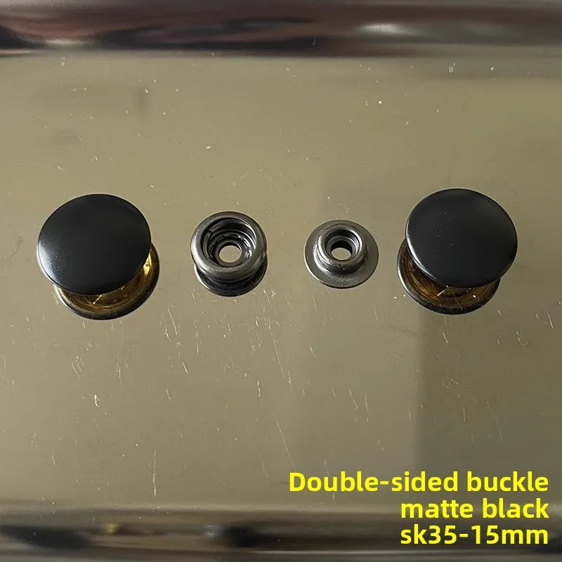 YKK SK35 Matte Black Metal Snap Buttons 13mm – 10/30/100 Sets