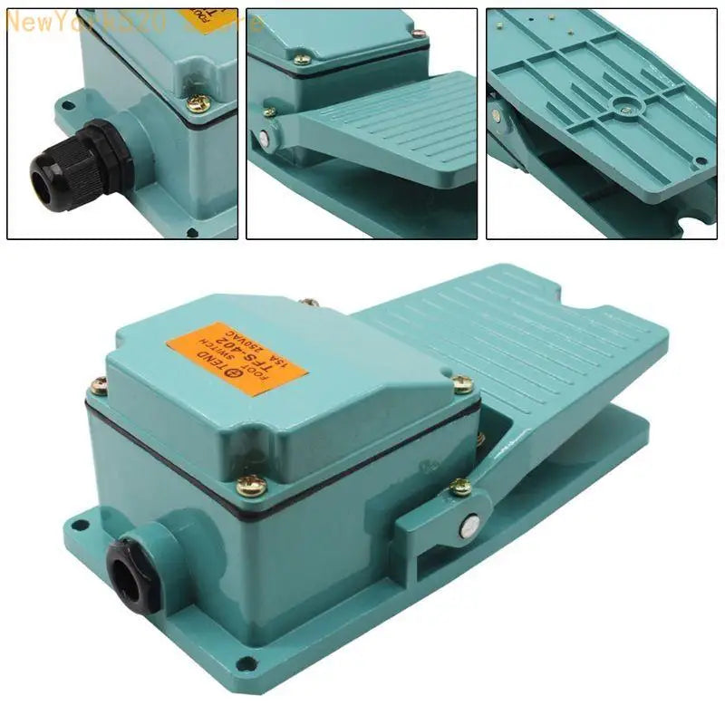 Metal Foot Switch Pedal AC250V 15A 1NO 1NC Momentary Treadle