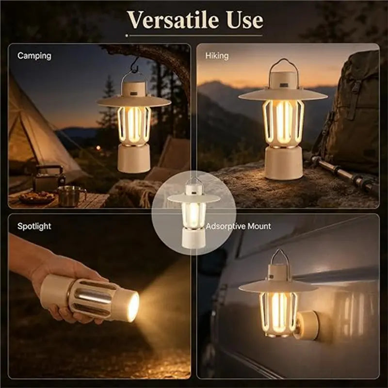 Mini Rechargeable Camping Lantern – LED, Magnetic Base & Hook