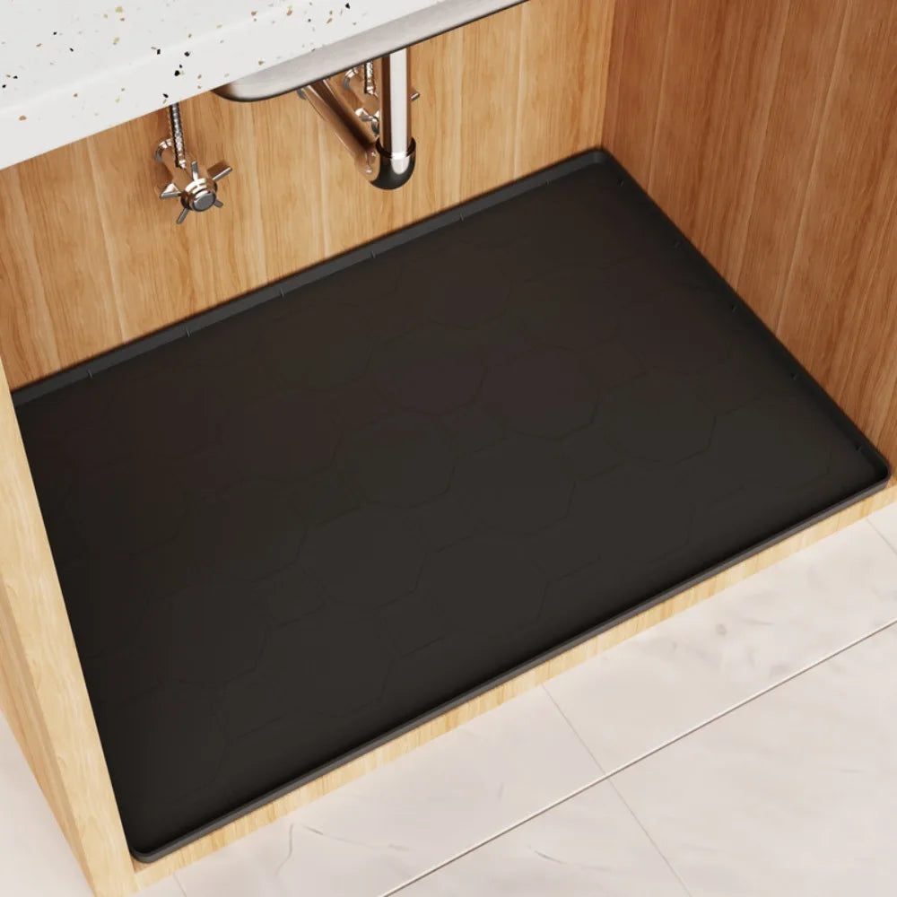Silicone Under Sink Mat 34"×22" Waterproof Cabinet Liner