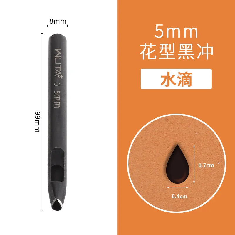 Special-Shaped Leather Punch Set – Floral Star & U-Shape Dies