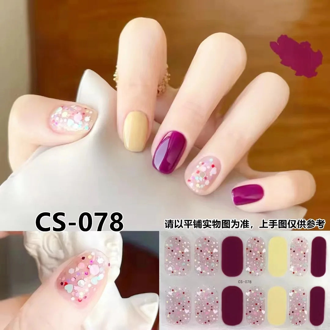 Semi Cured Gel Nail Stickers – Waterproof Self-Adhesive Decals
