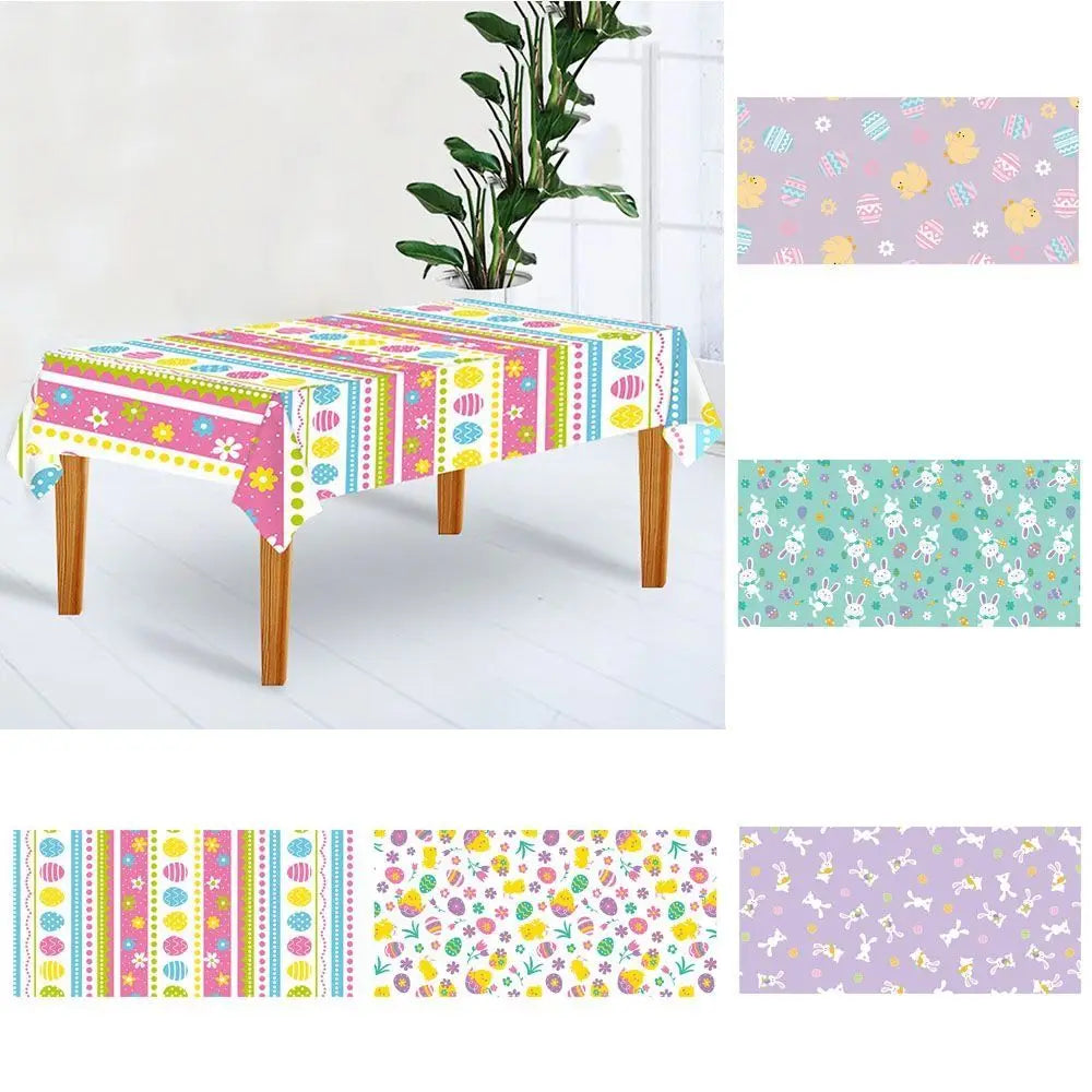 Easter Rabbit Bronzing Tablecloth 137x274cm Disposable Cover