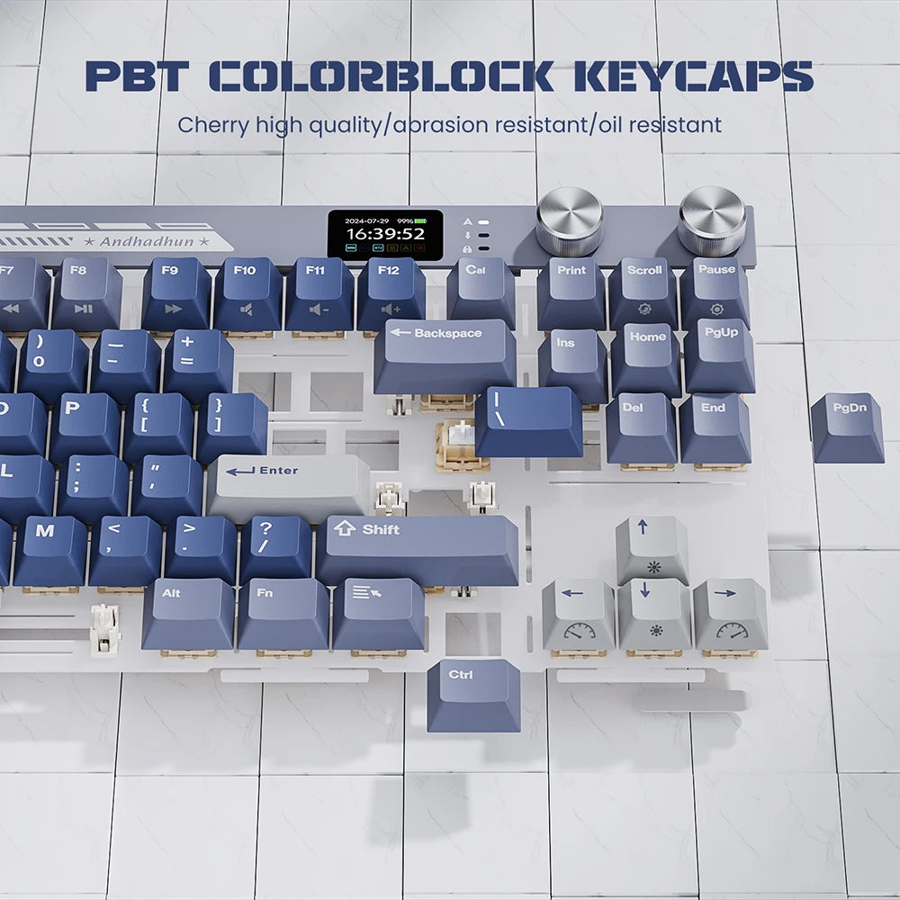 RK Royal Kludge M87 Wireless Mechanical Keyboard | TFT Screen