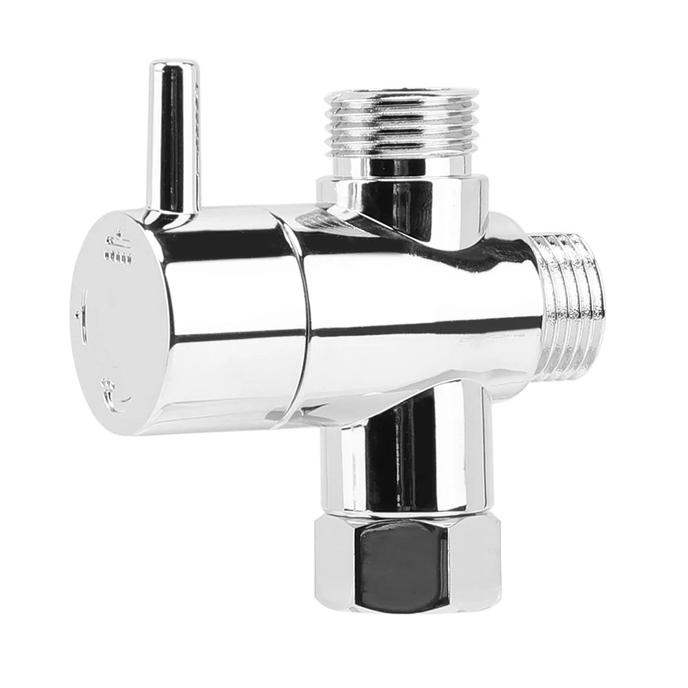 3-Way Shower Head Diverter Valve G1/2 Chrome Switch Adapter