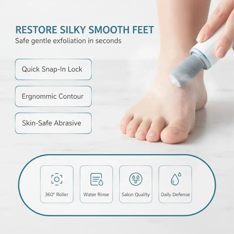 Electric Foot Scrubber Replacement Roller Heads 2–8 Pcs Refills