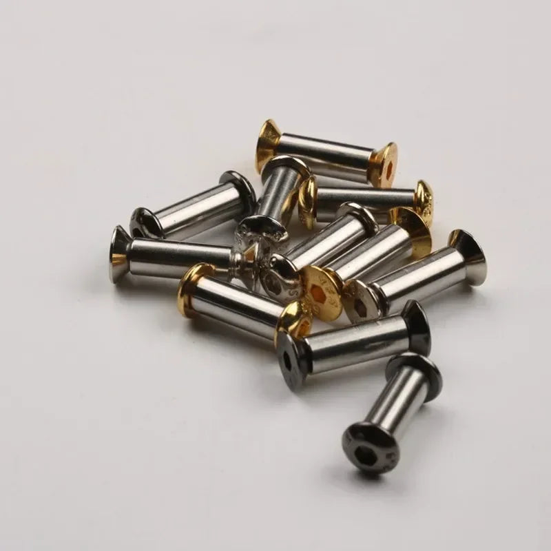 10-Pack Brass Knife Handle Screw Rivets – Flat & Round Hex Head