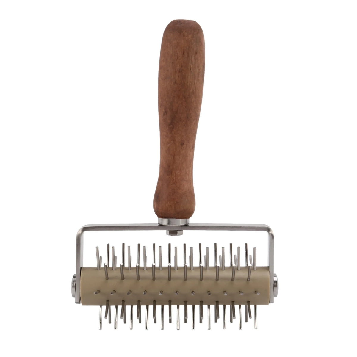 Stainless Steel Dough Roller Needle Puncher – Wooden Handle