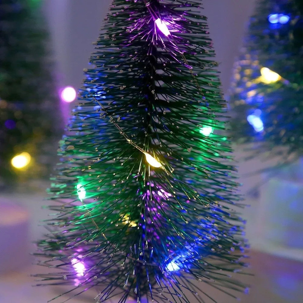 Mini LED Christmas Tree Tabletop Ornament with Star & Lights