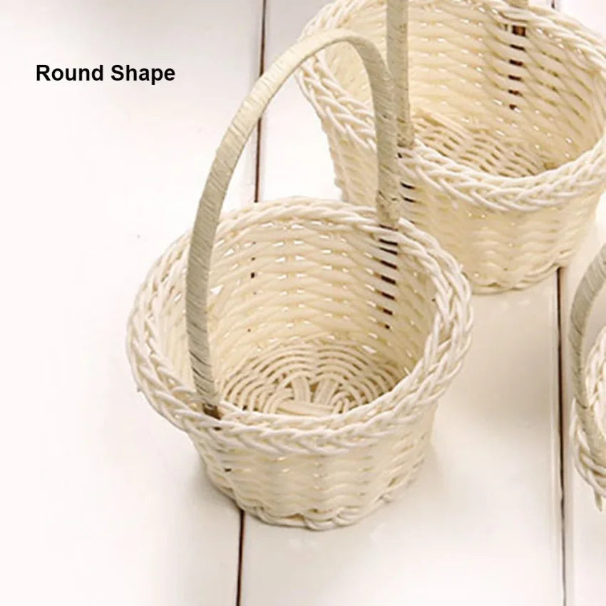 Handwoven Rattan Flower Basket – 3 Shapes | Home & Wedding