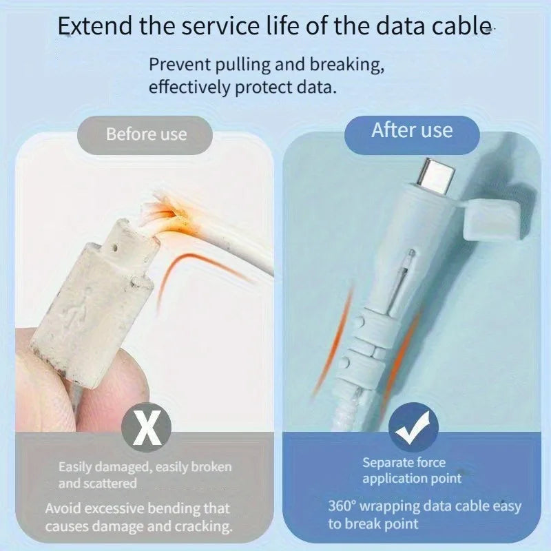 USB-C Cable Protectors – Silicone Anti-Break Sheaths 5/10 Pack