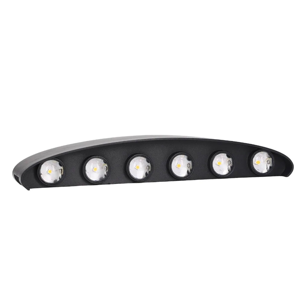 12W IP65 Waterproof LED Wall Sconce Warm White Dual-Direction