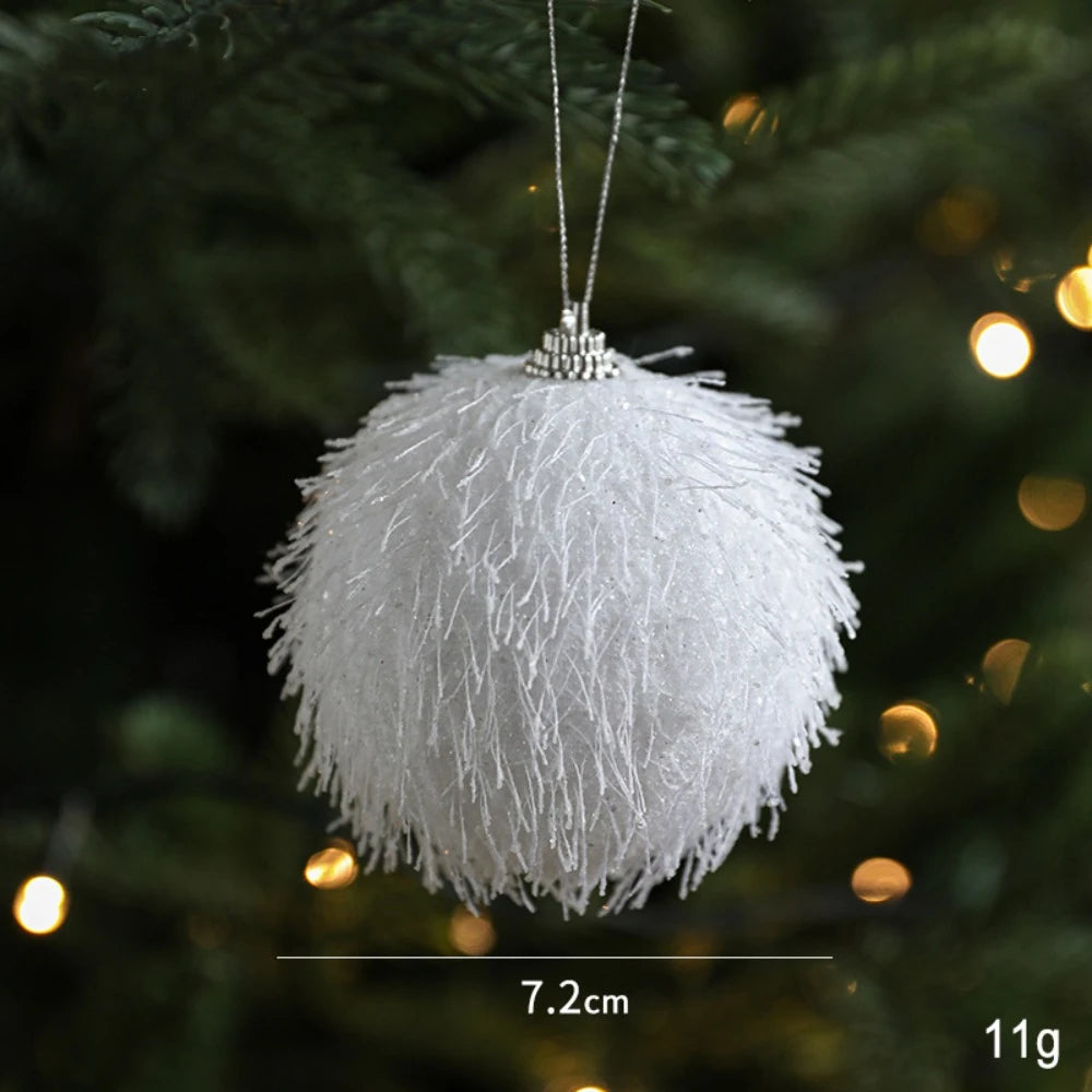 White Petal Foam Christmas Ball Ornament | Xmas Tree Décor