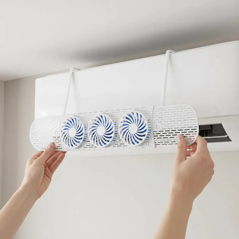 Gmarty AC Wind Deflector 3-Fan Air Baffle | Tool-Free Setup