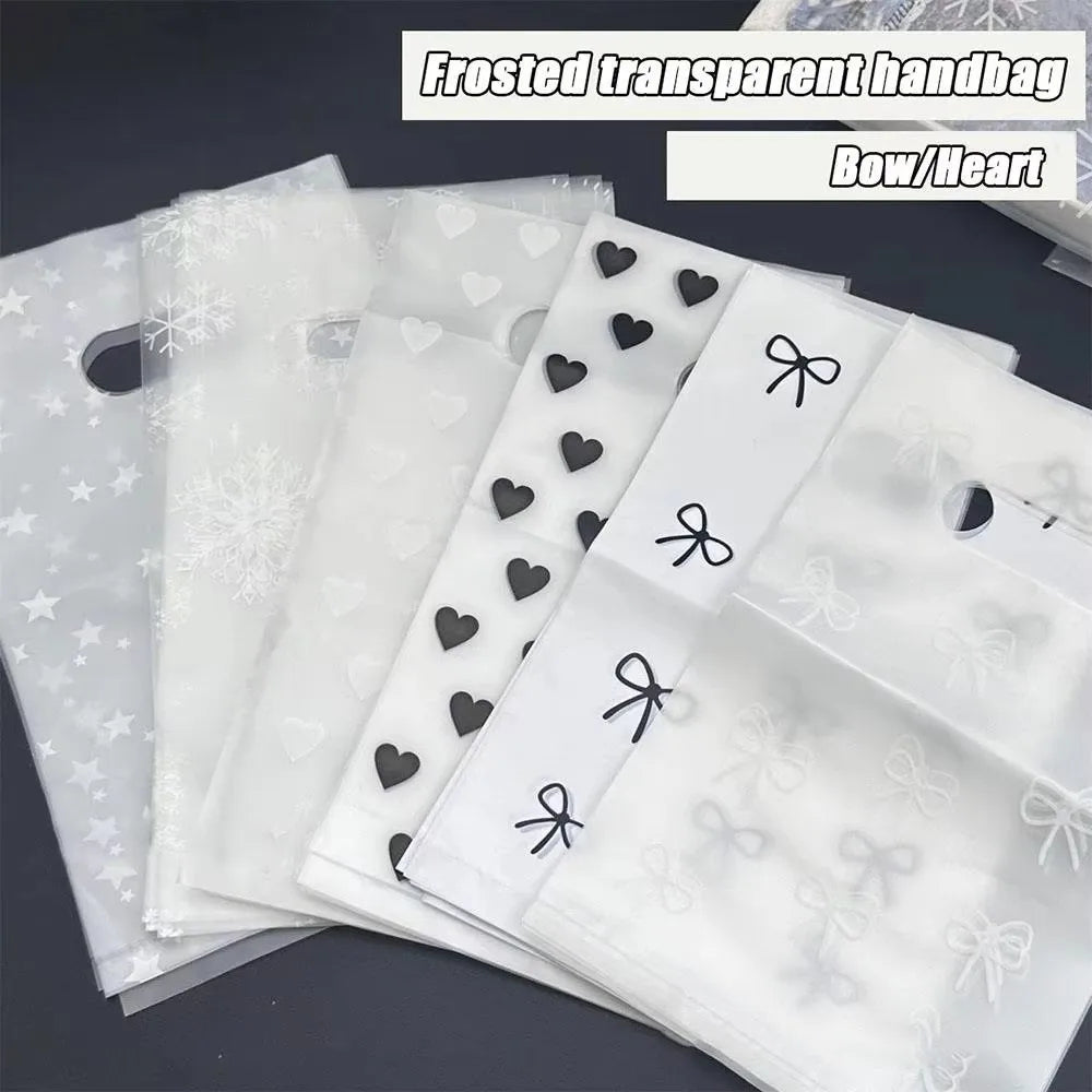 10-Pack Frosted Bowknot Self-Sealing Gift Bags 13×21cm