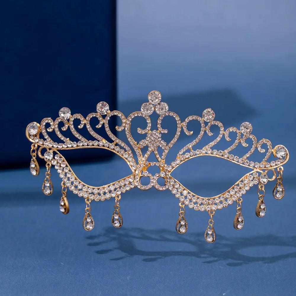 Luxury Rhinestone Masquerade Half Face Mask for Women