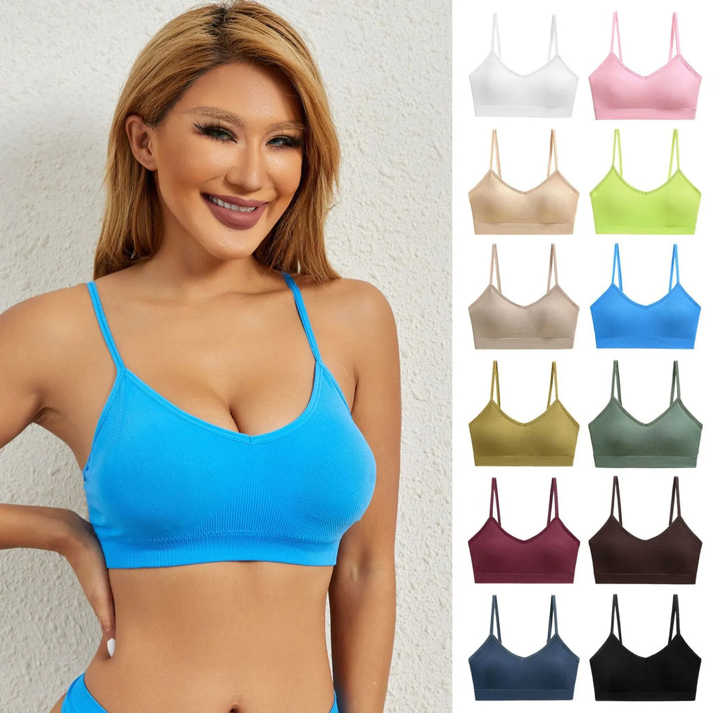 VIBE Women's Y-Back Padded Sports Bra – Yoga Fitness Vest