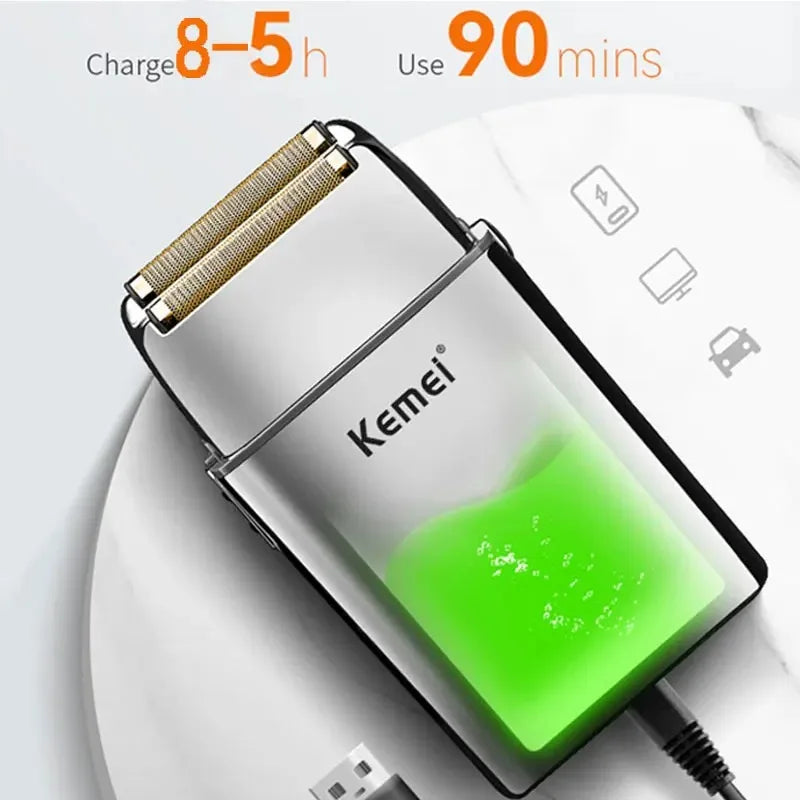 Kemei KM-TX5 Pro Metal Electric Shaver – Rechargeable Men's Razor