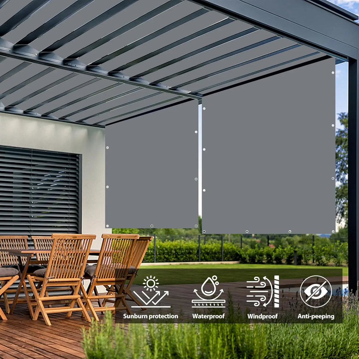 Waterproof Sun Shade Sail UV Block Canopy for Garden & Patio