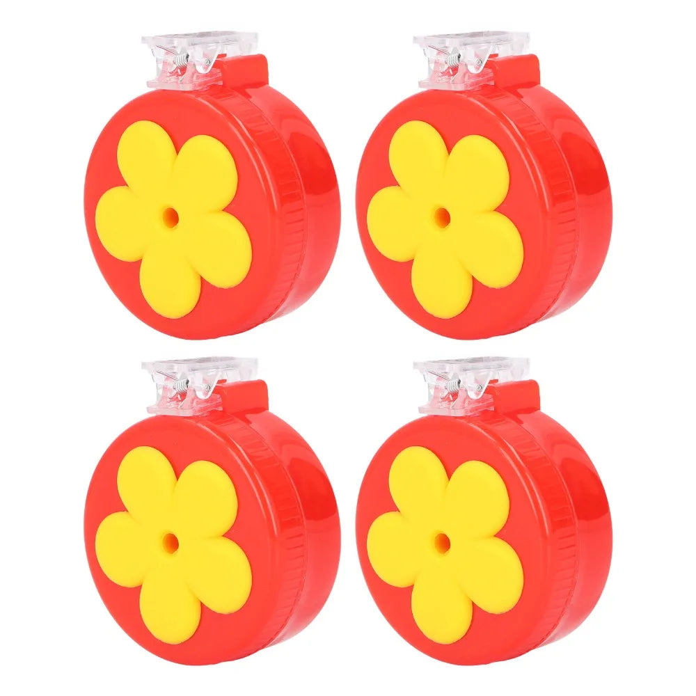 4-Pack Flower Hummingbird Clip Feeders with Cleaning Brushes