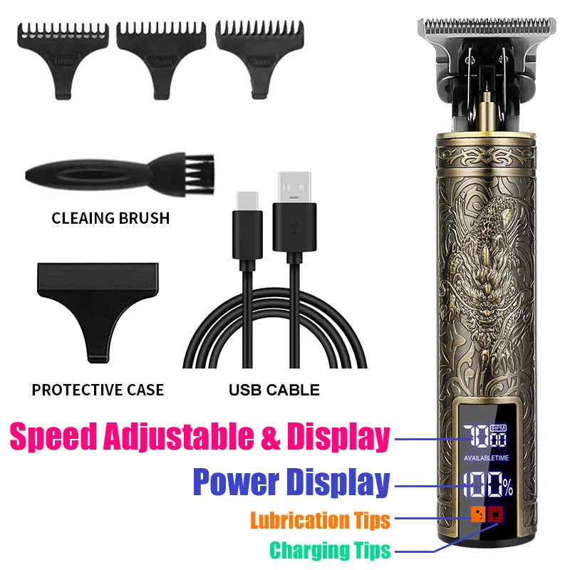 XMSJ Cordless Hair Clipper USB Fast Charging Electric Trimmer