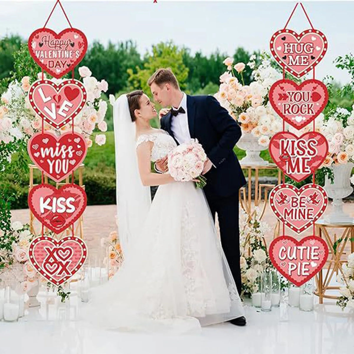 Heart Shaped Valentine's Day Door Hanging Sign Decoration