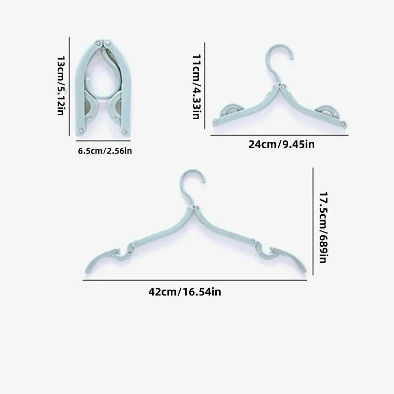 2-Pack Folding Travel Hangers – Portable Anti-Slip Plastic
