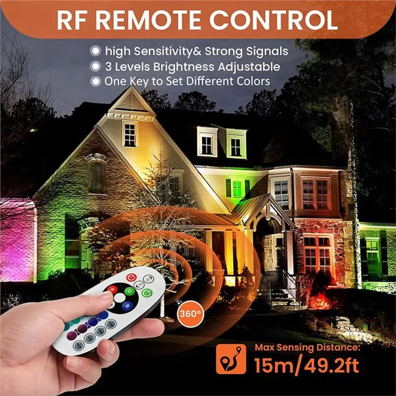 RGBW In-Ground LED Landscape Lights 12V 3W Remote – 4 Pack