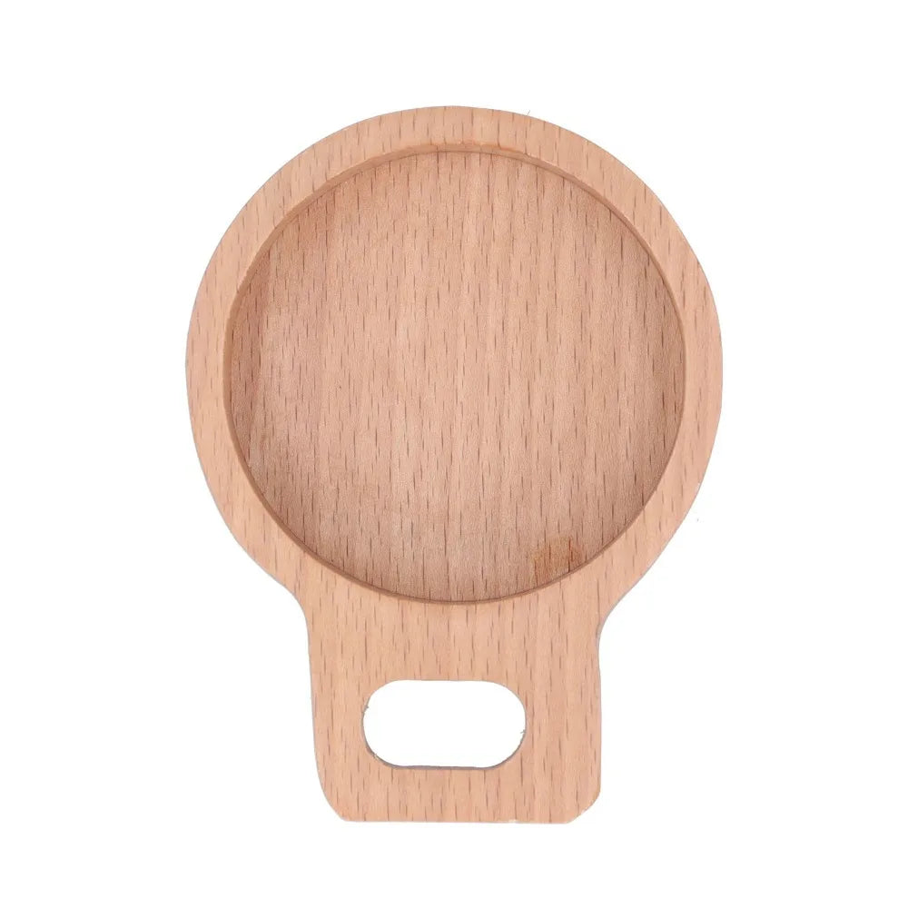 Wooden Snack Dish with Handle – Beech Wood Seasoning Plate