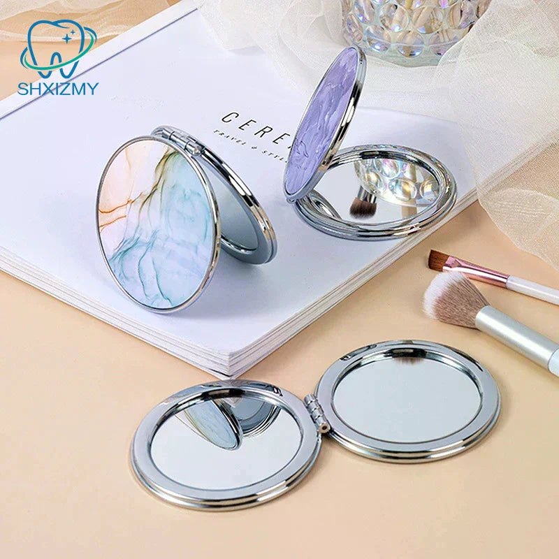 Vintage Stripe Mini Compact Makeup Mirror – Magnifying Portable