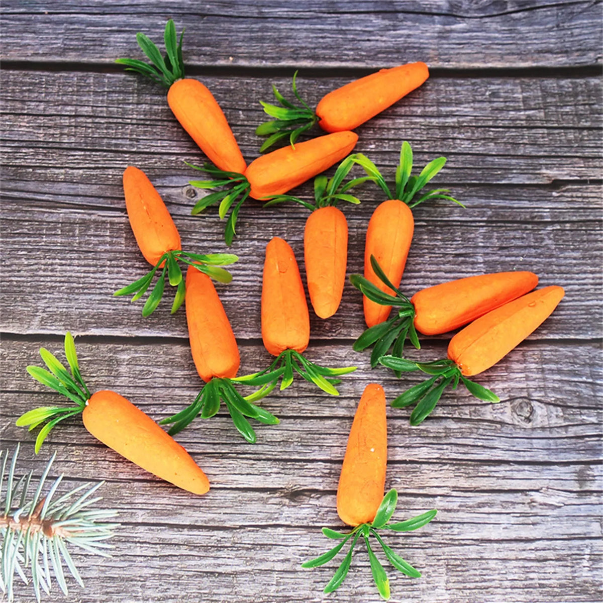 12-Pack Artificial Foam Carrots Easter Party Décor Ornaments