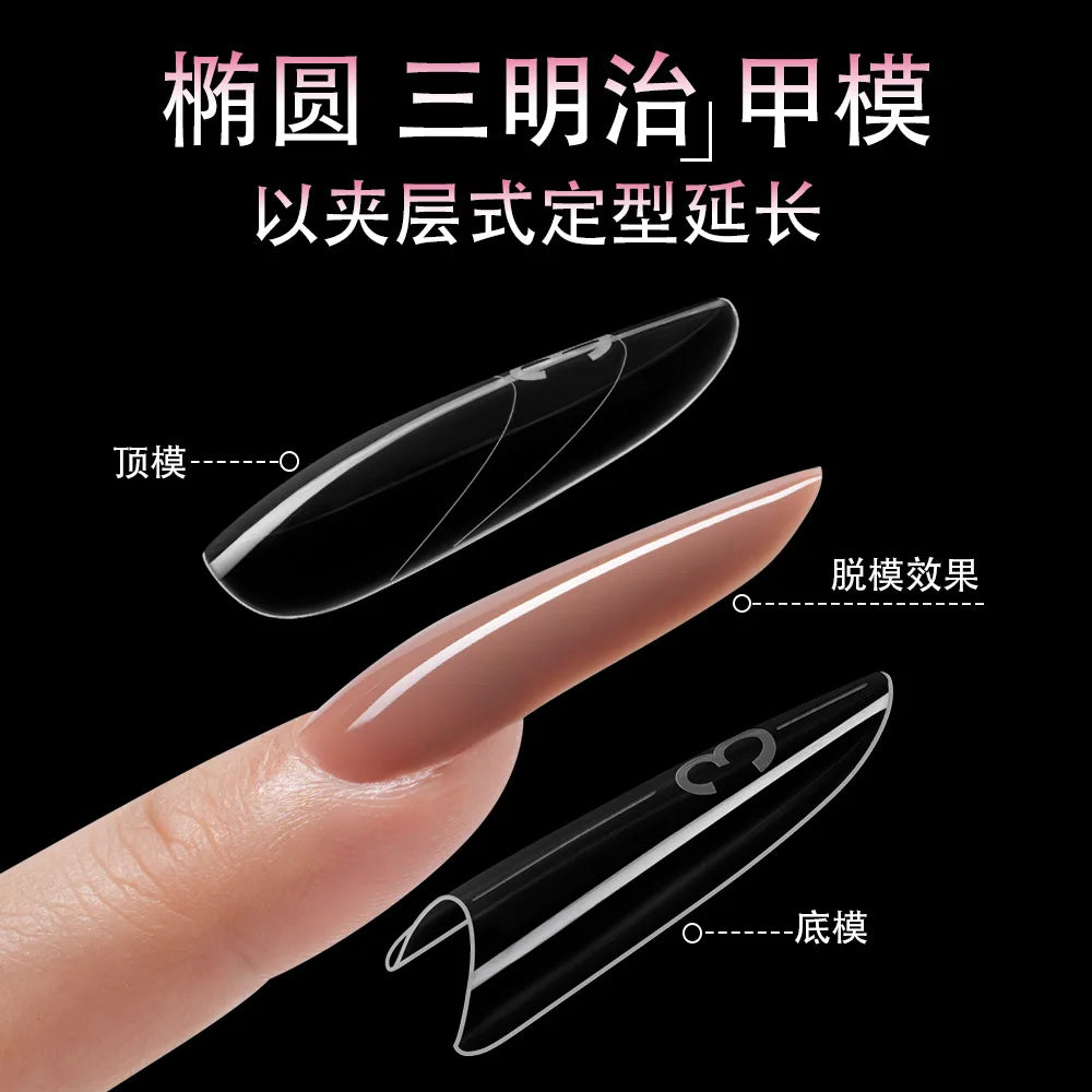 240Pcs Dual Form Nail Extension Molds – Clear UV Gel Tips
