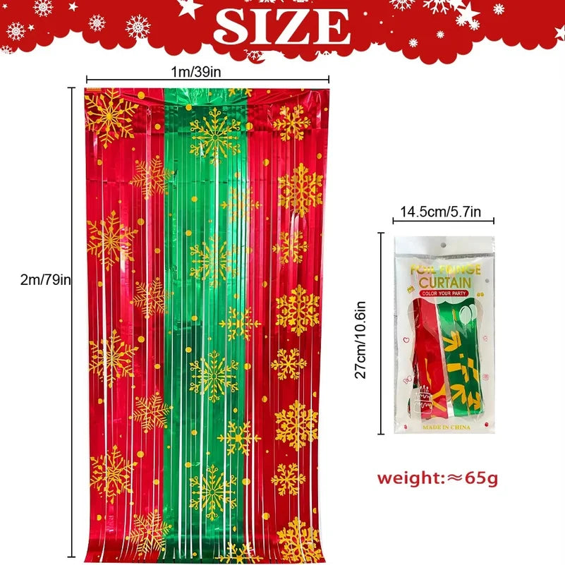 Christmas Snowflake Foil Fringe Curtain Party Backdrop Decor
