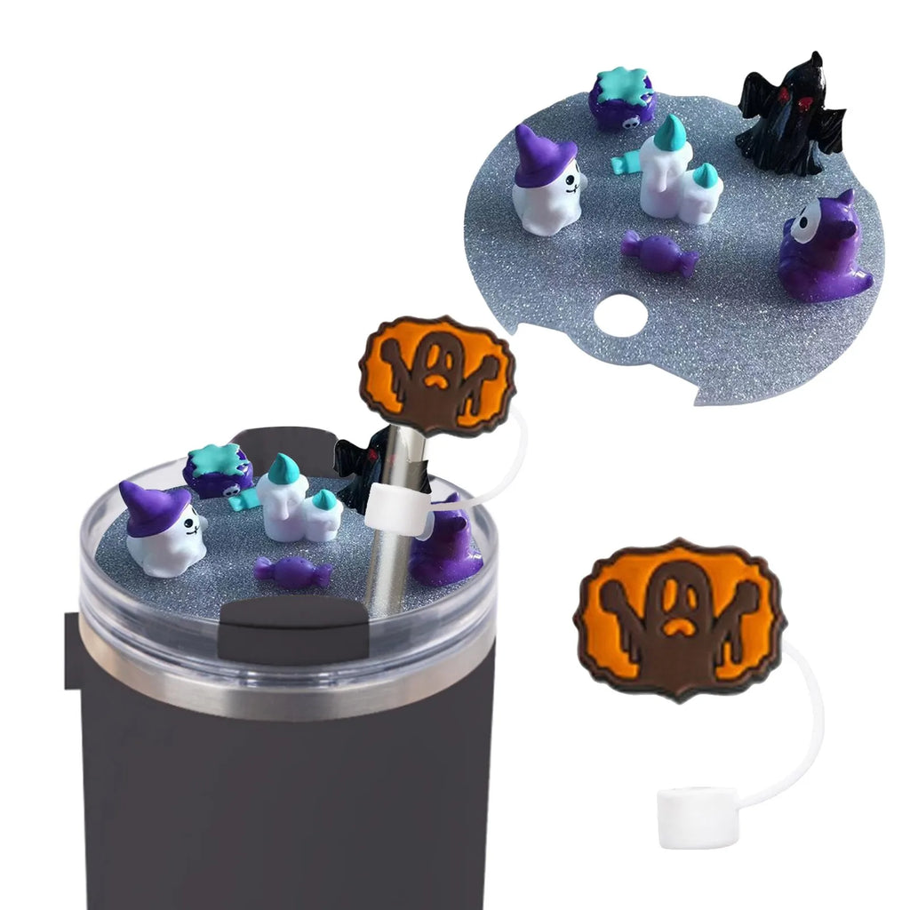 Halloween 40oz Cup Lid Topper & 10mm Silicone Straw Cover