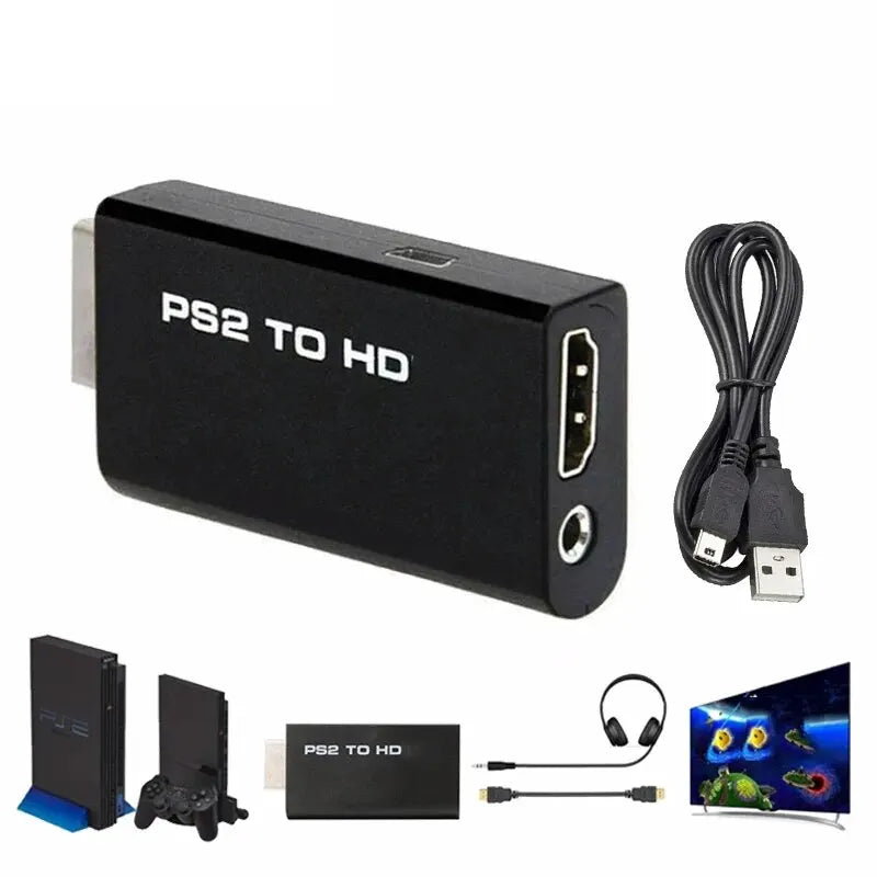 PS2 to HDMI Converter Adapter – 480i/480p/576i Audio & Video