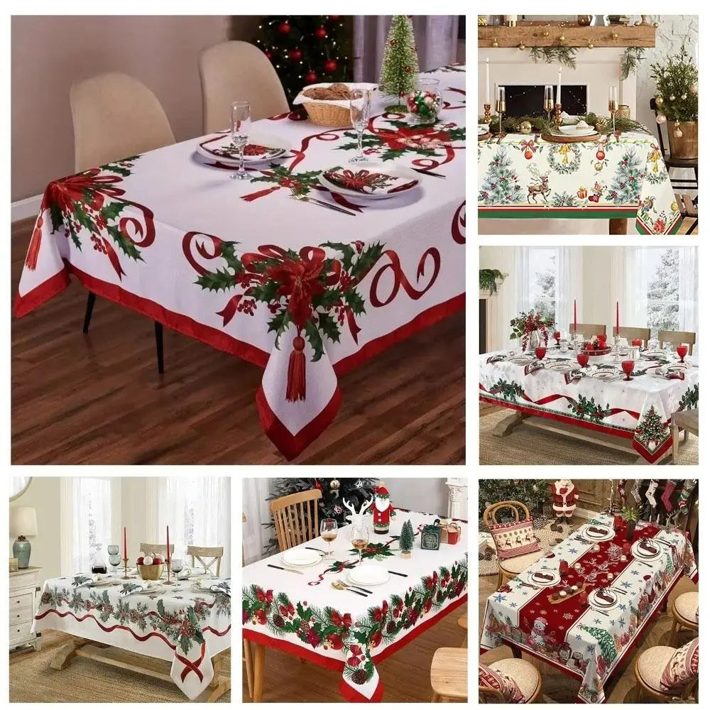 Christmas Rectangle Tablecloth – Festive Reusable Table Cover