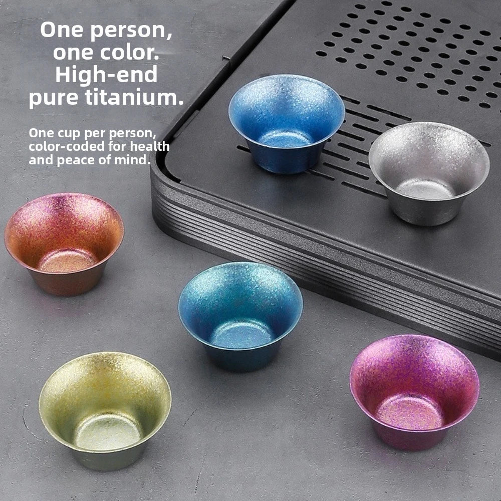Double Wall Titanium Gongfu Tea Cup – Lotus Shape 40ml