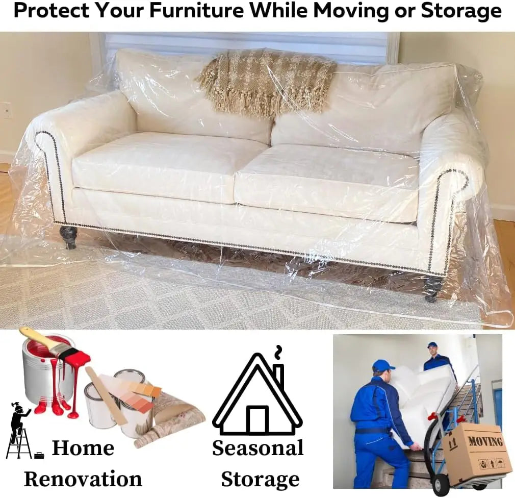 Clear Waterproof Sofa Cover – Heavy-Duty Pet Scratch Protector
