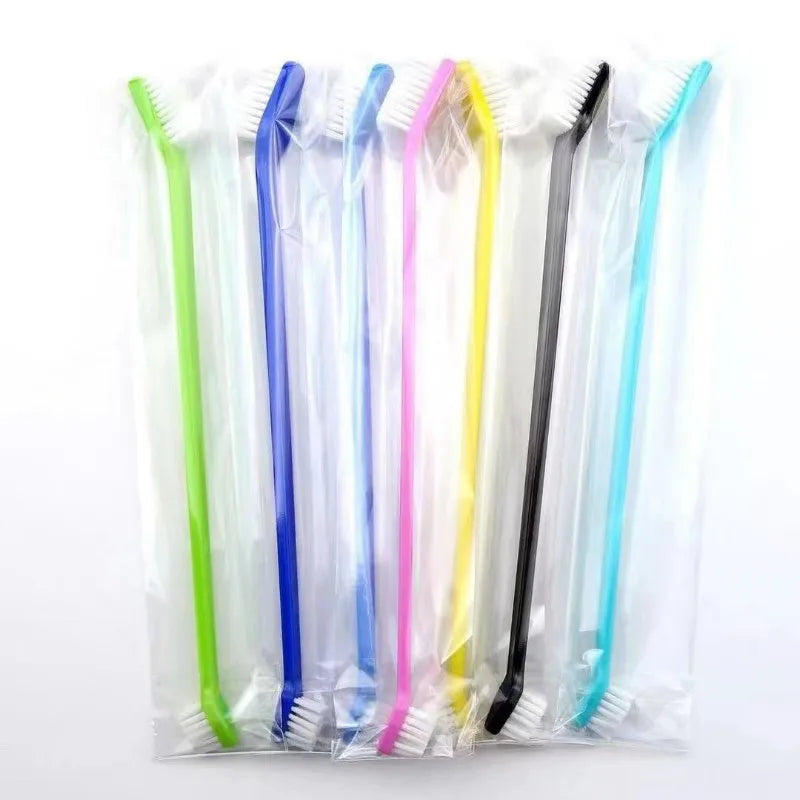 Dual-Headed Dog Toothbrush Set – Soft Nylon Bristles for Pets