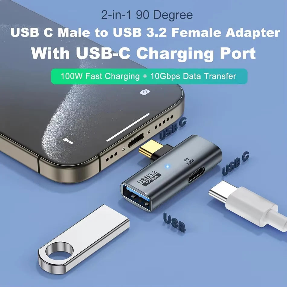 USB-C Headphone & Charger Adapter PD 100W Fast Charging Splitter
