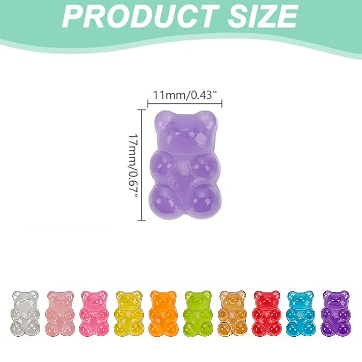 Teddy Bear Shoe Charms 10/20 PCS – 10 Colors Snap-On Clips