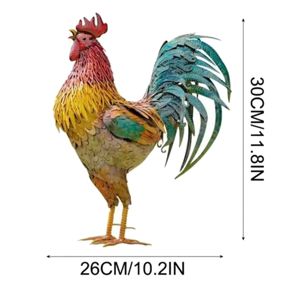 2D Acrylic Rooster Garden Stake – Weatherproof Yard Art Decor