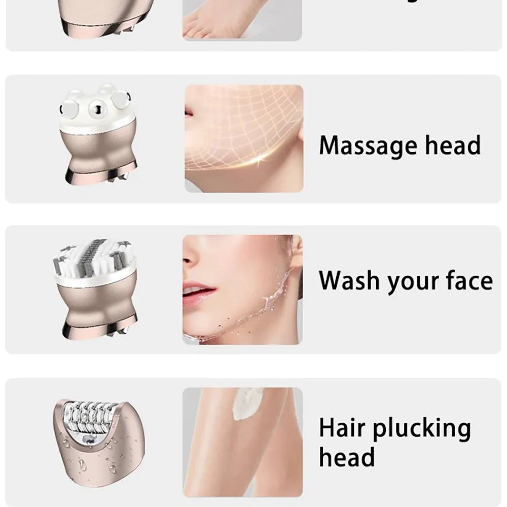 Kemei 6-in-1 Women's Epilator & Body Shaver Set KM-7115