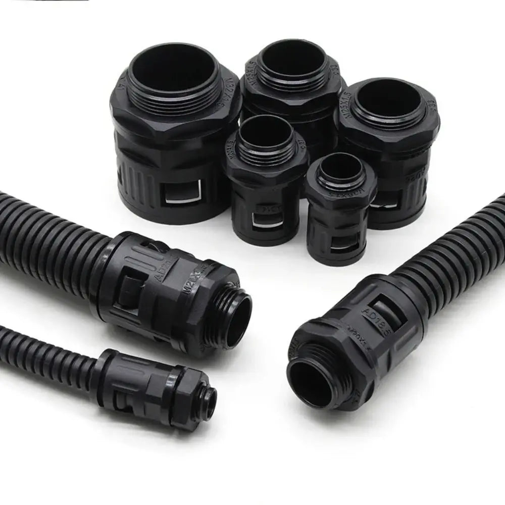 10-Pack Nylon Corrugated Pipe Joints AD10–AD54.5 IP65 Flange